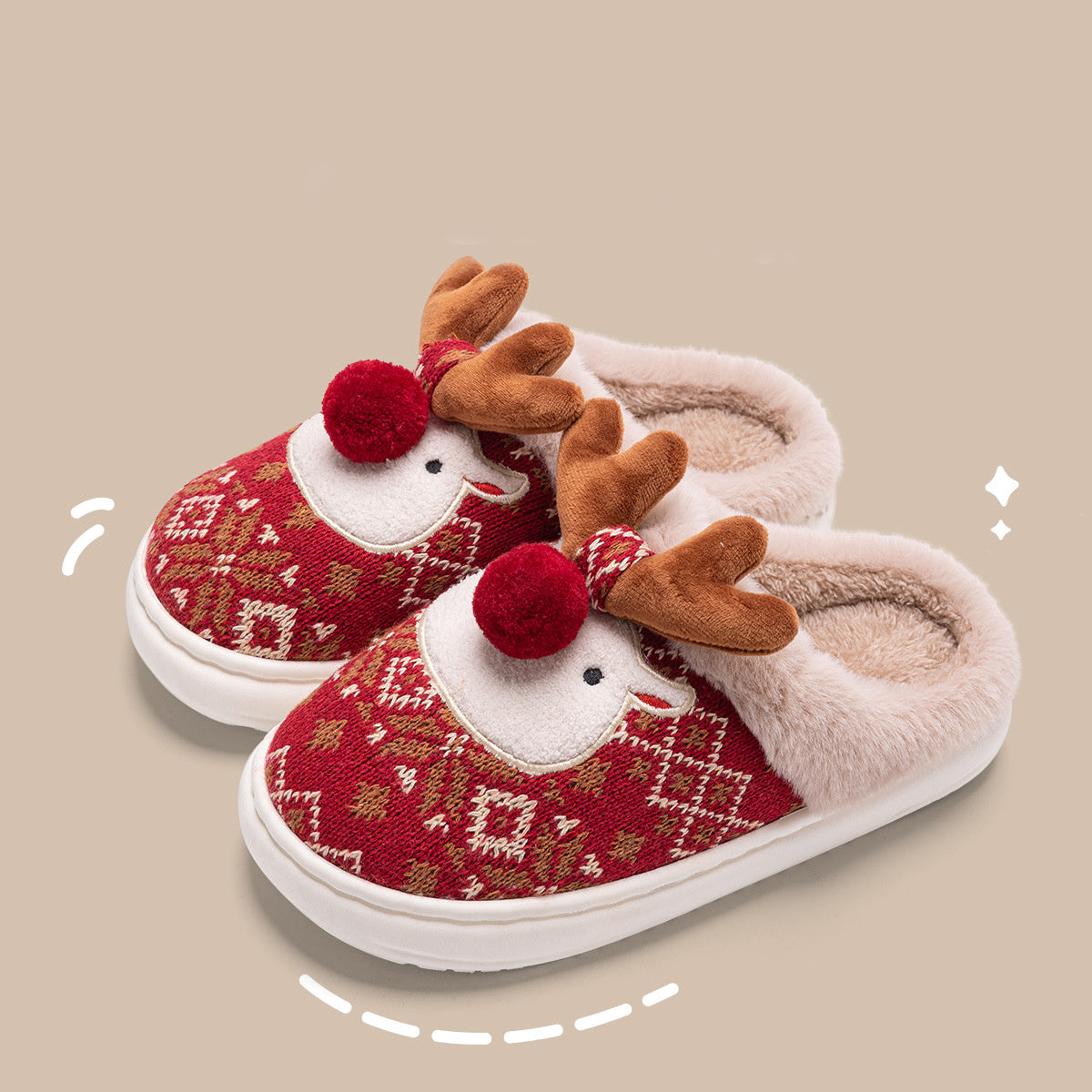 Christmas plush slippers