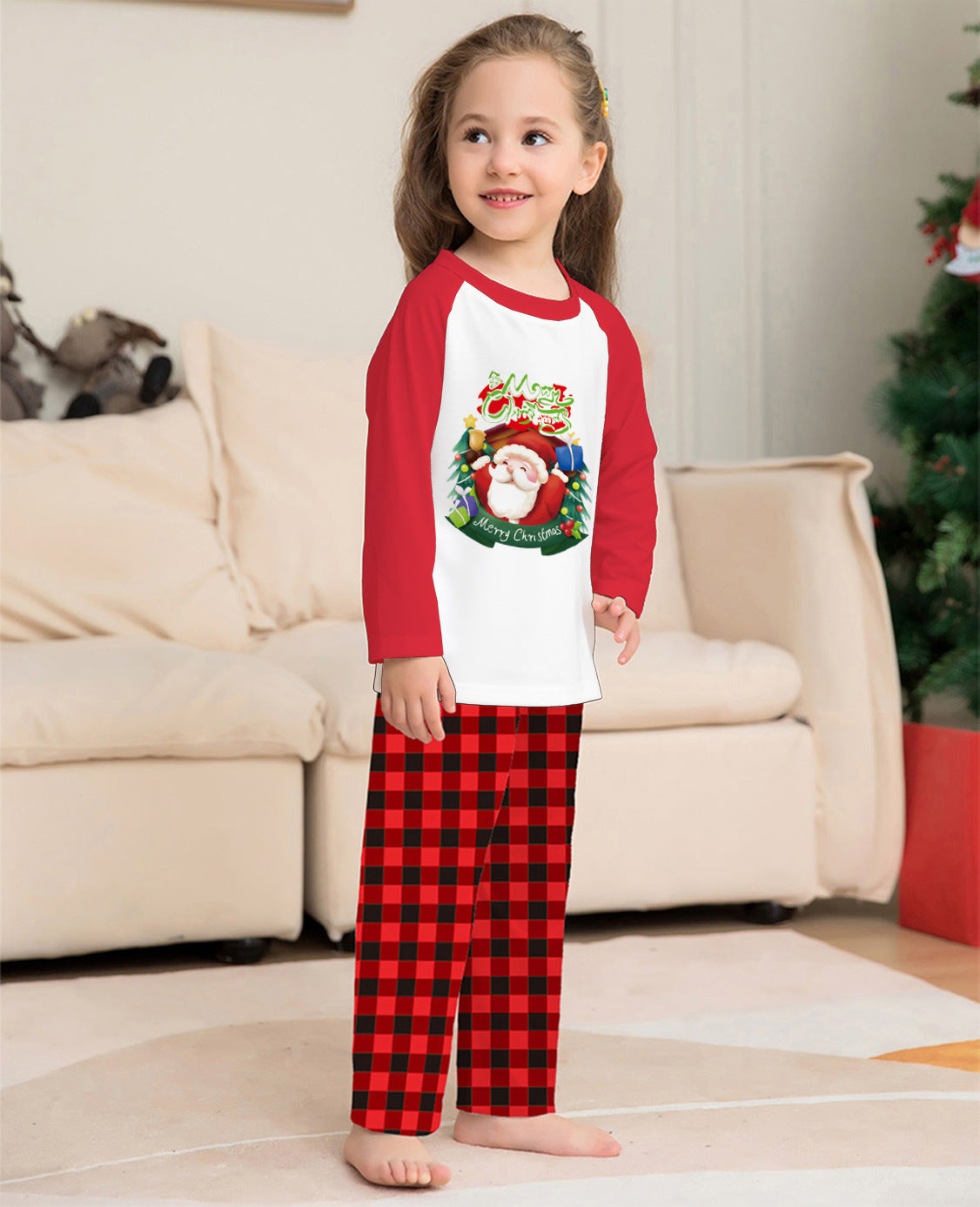 Plait pants santa print