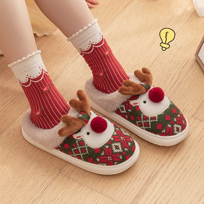 Christmas plush slippers