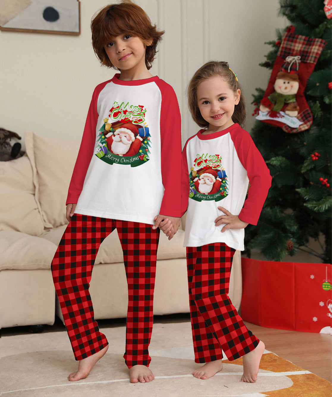 Plait pants santa print