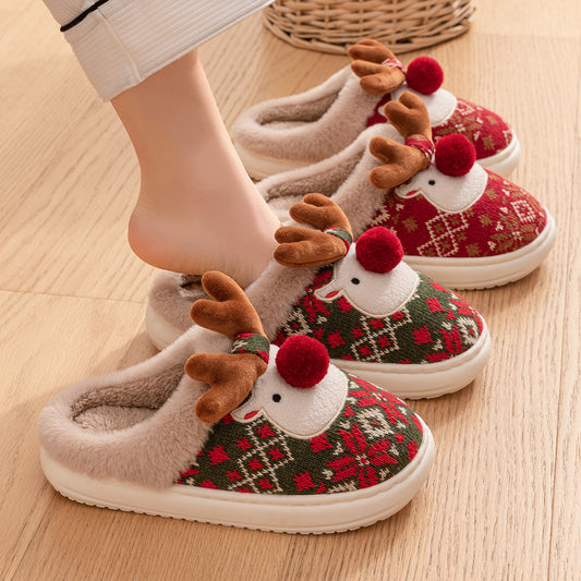 Christmas plush slippers