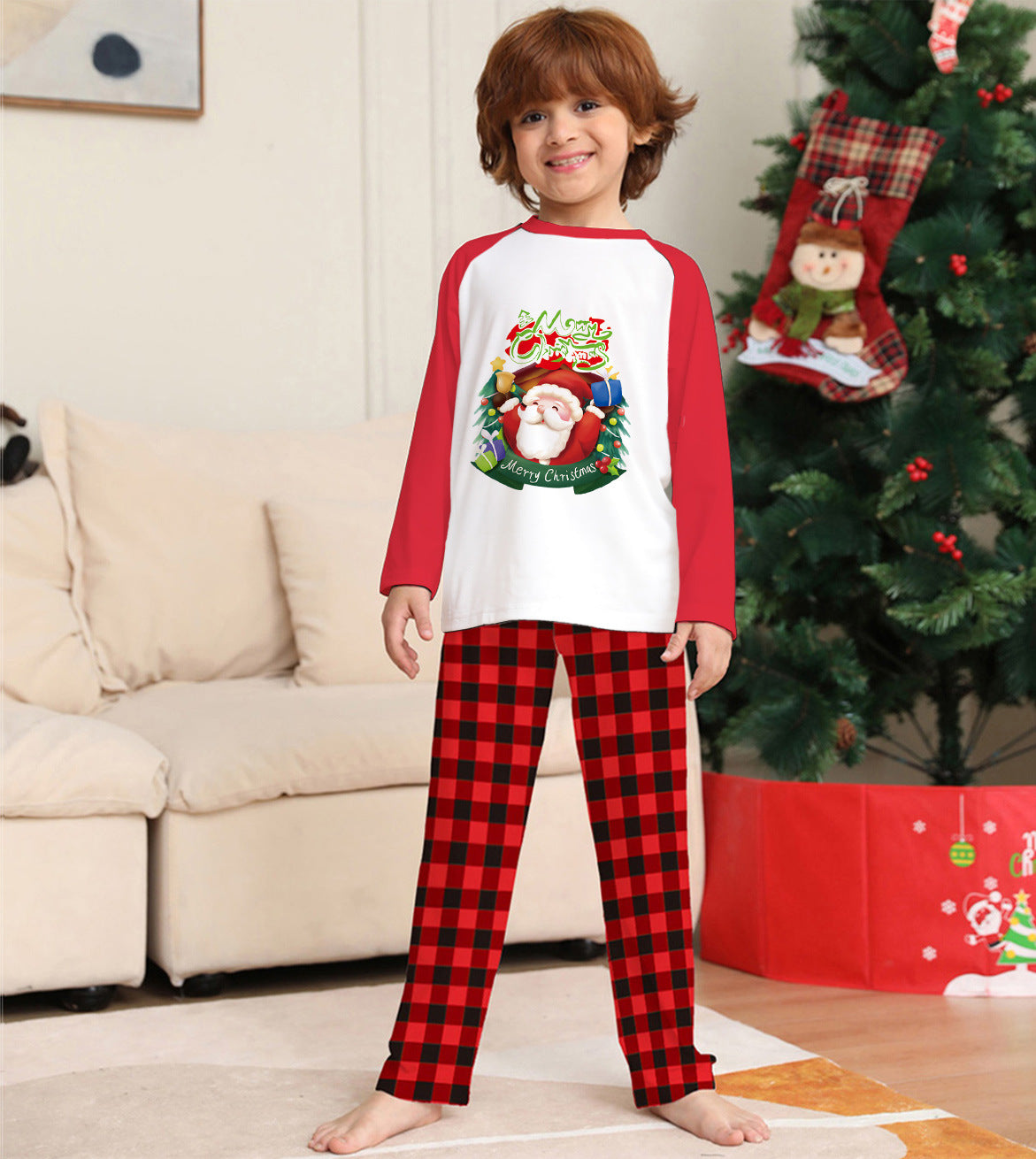 Plait pants santa print