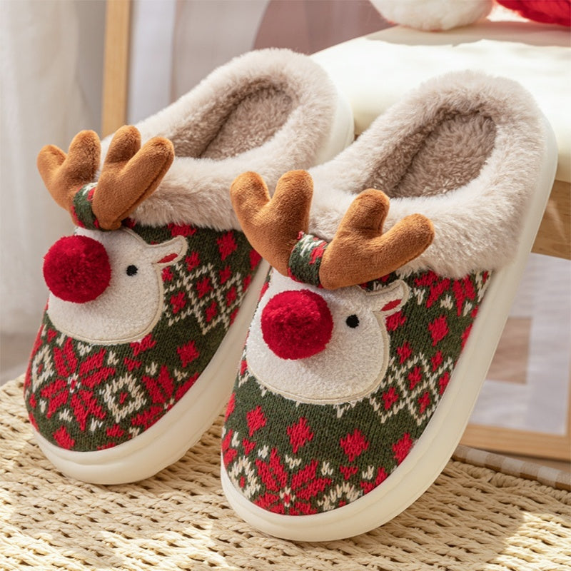 Christmas plush slippers