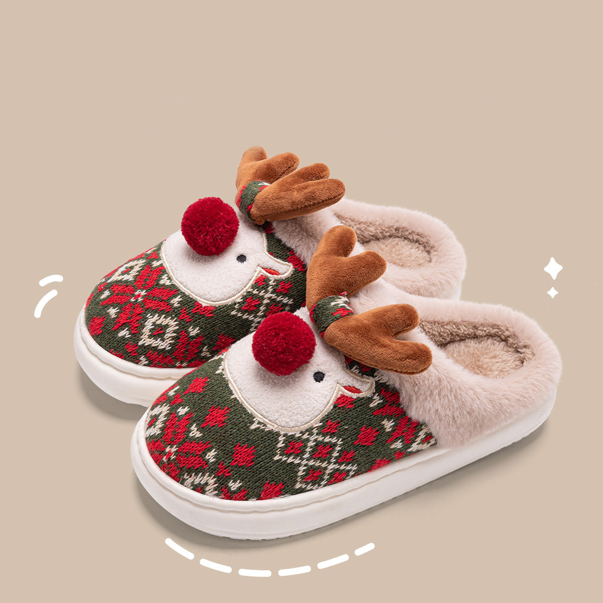 Christmas plush slippers